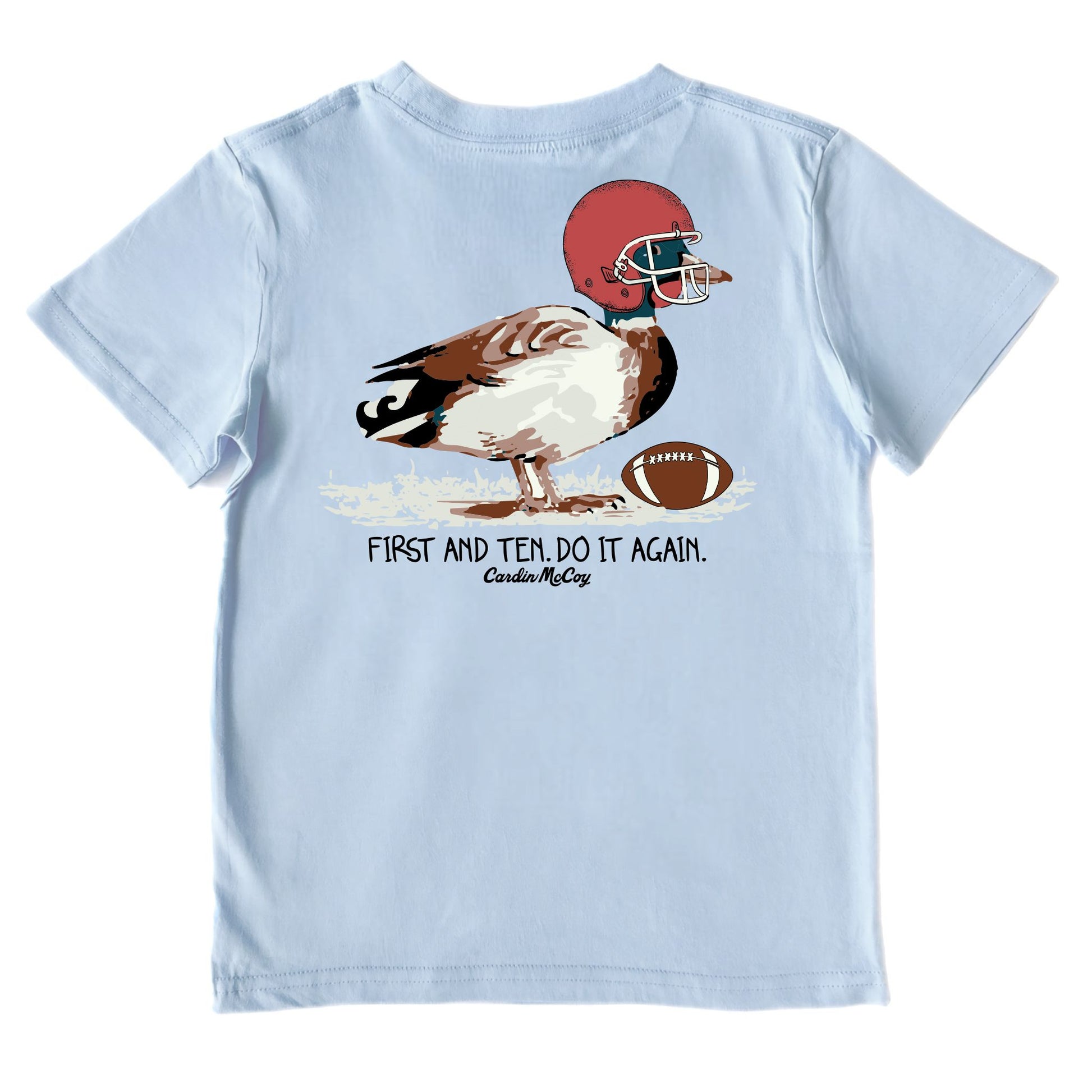 Boys' First And Ten Performance Short-Sleeve Tee Short Sleeve T-Shirt Cardin McCoy Blue Sky XXS (2/3) No Pocket