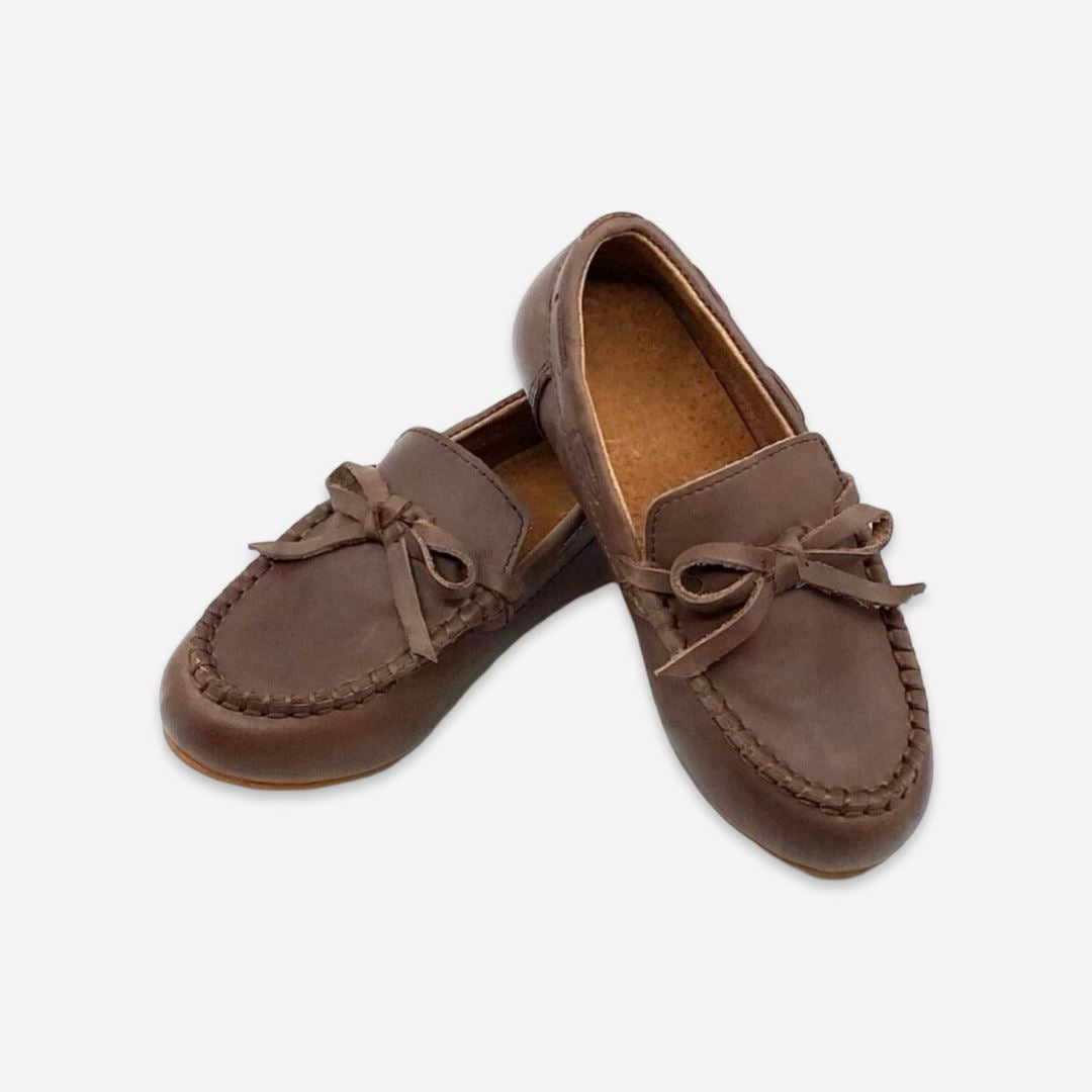 Boys' Leather Moccasin Chocolate Footwear Cardin McCoy