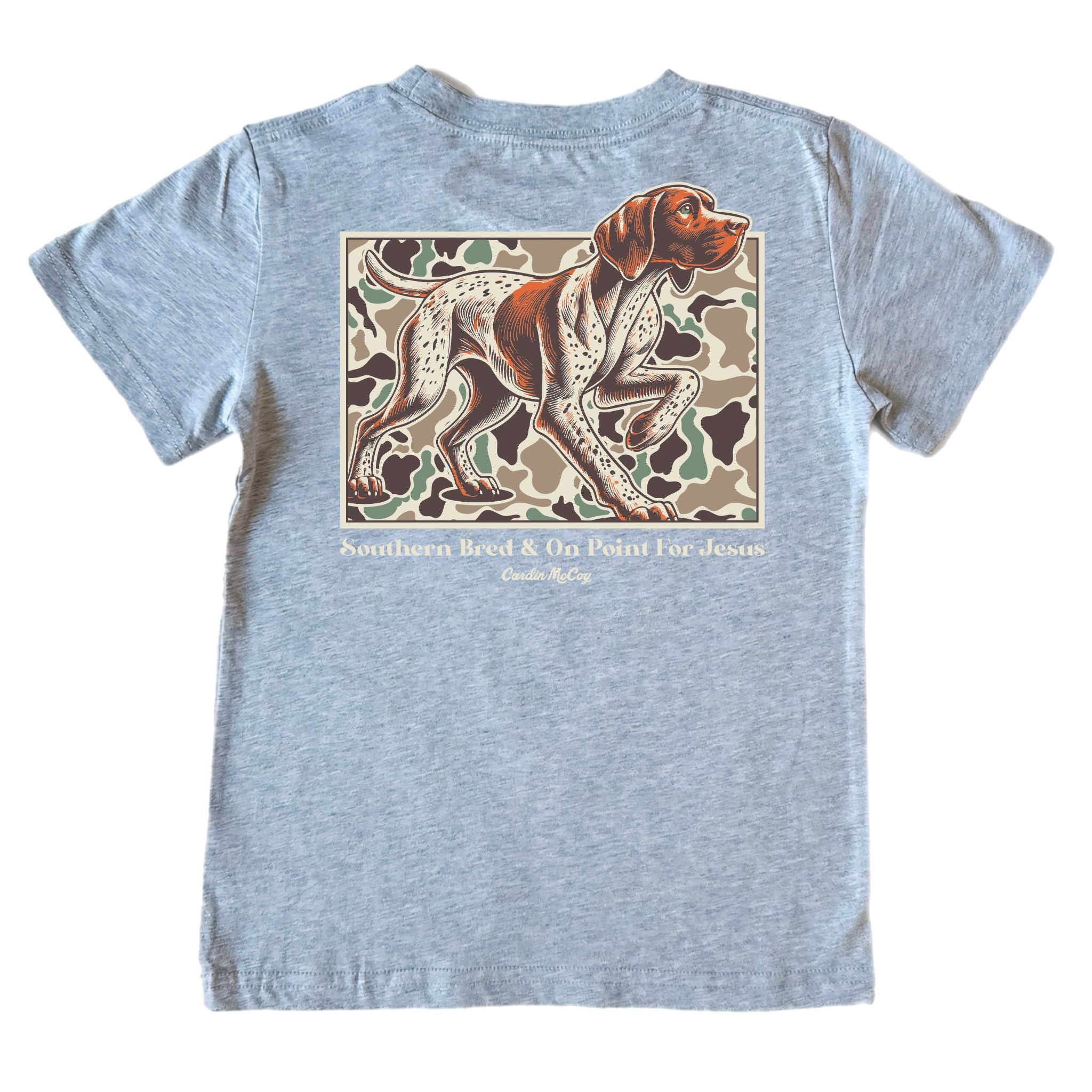 Boys' Southern Bred Pointer Short-Sleeve Tee Short Sleeve T-Shirt Cardin McCoy Heather Gray XXS (2/3) Pocket