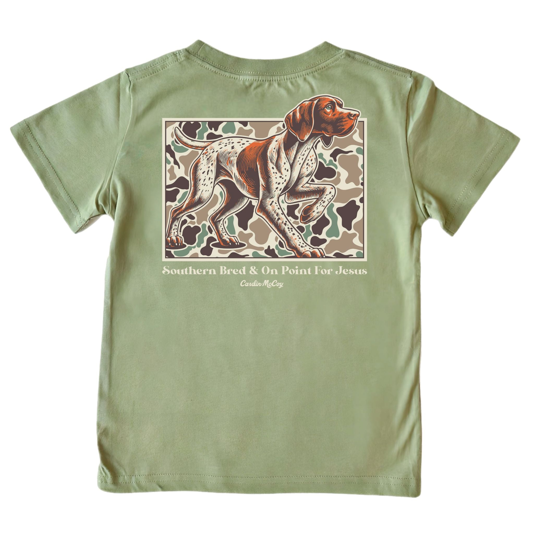 Boys' Southern Bred Pointer Short-Sleeve Tee Short Sleeve T-Shirt Cardin McCoy Light Olive XXS (2/3) Pocket