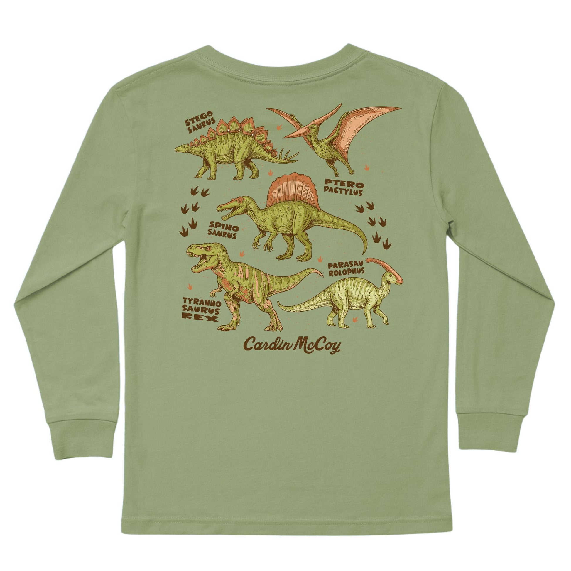 Kids' Dino Types Long-Sleeve Tee Long Sleeve T-Shirt Cardin McCoy Light Olive XXS (2/3) Pocket