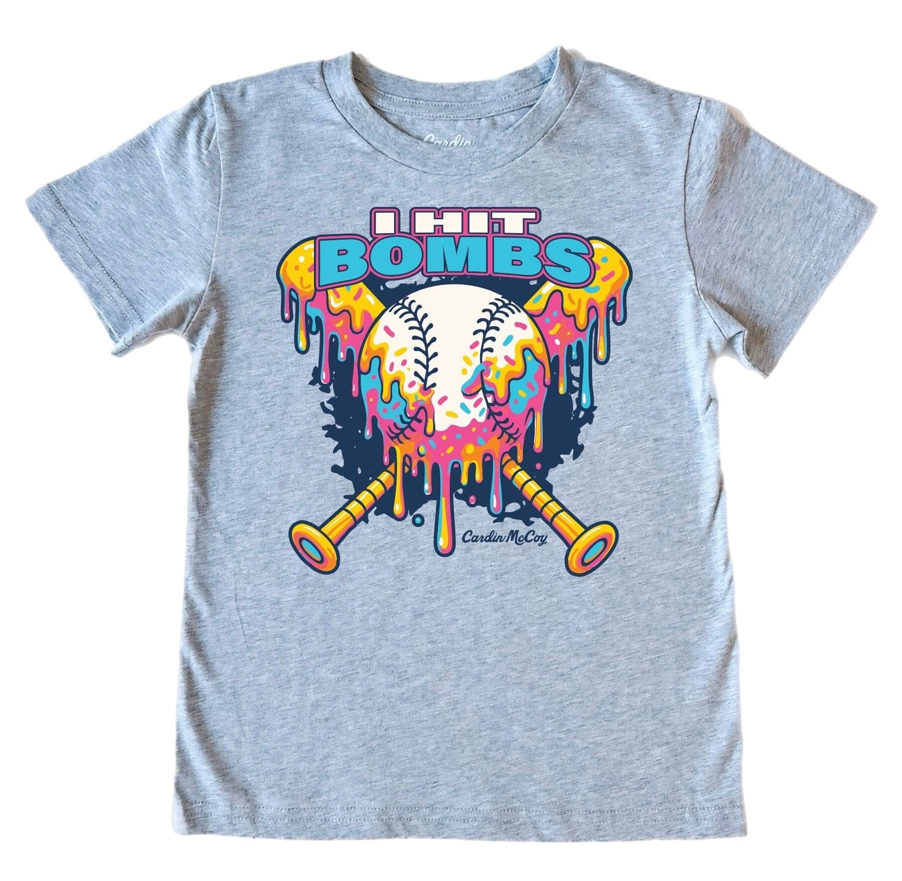 Kids' I Hit Bombs Front Short-Sleeve Tee Short Sleeve T-Shirt Cardin McCoy Heather Gray XXS (2/3) No Pocket
