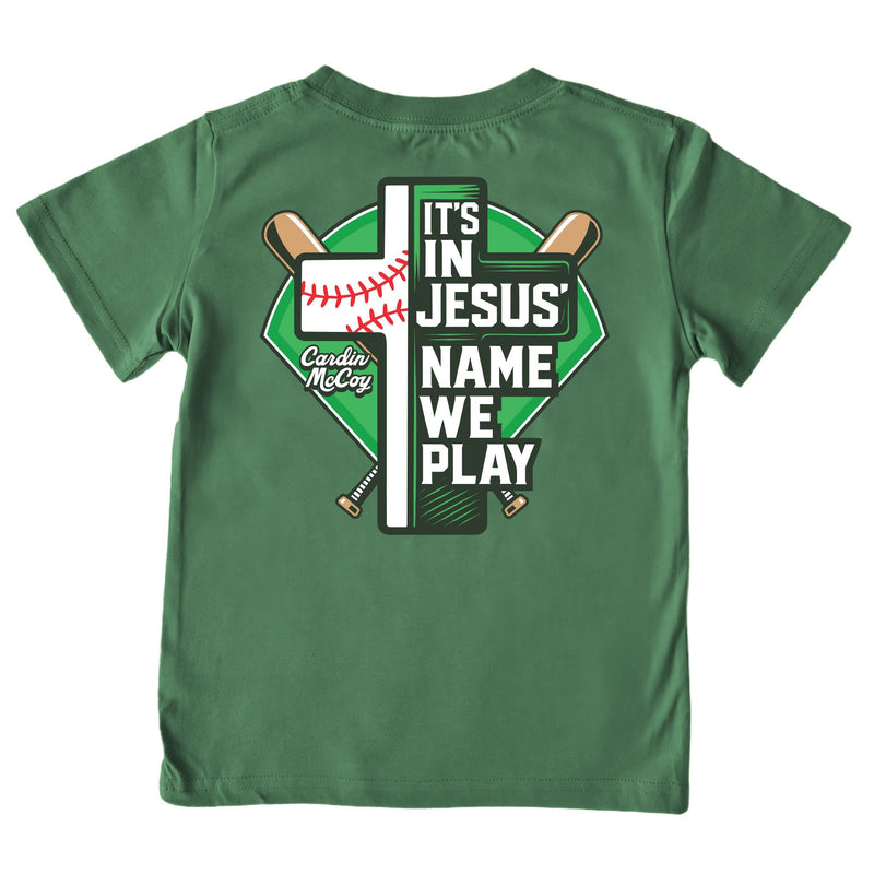 Kids' In Jesus Name Baseball Short-Sleeve Tee