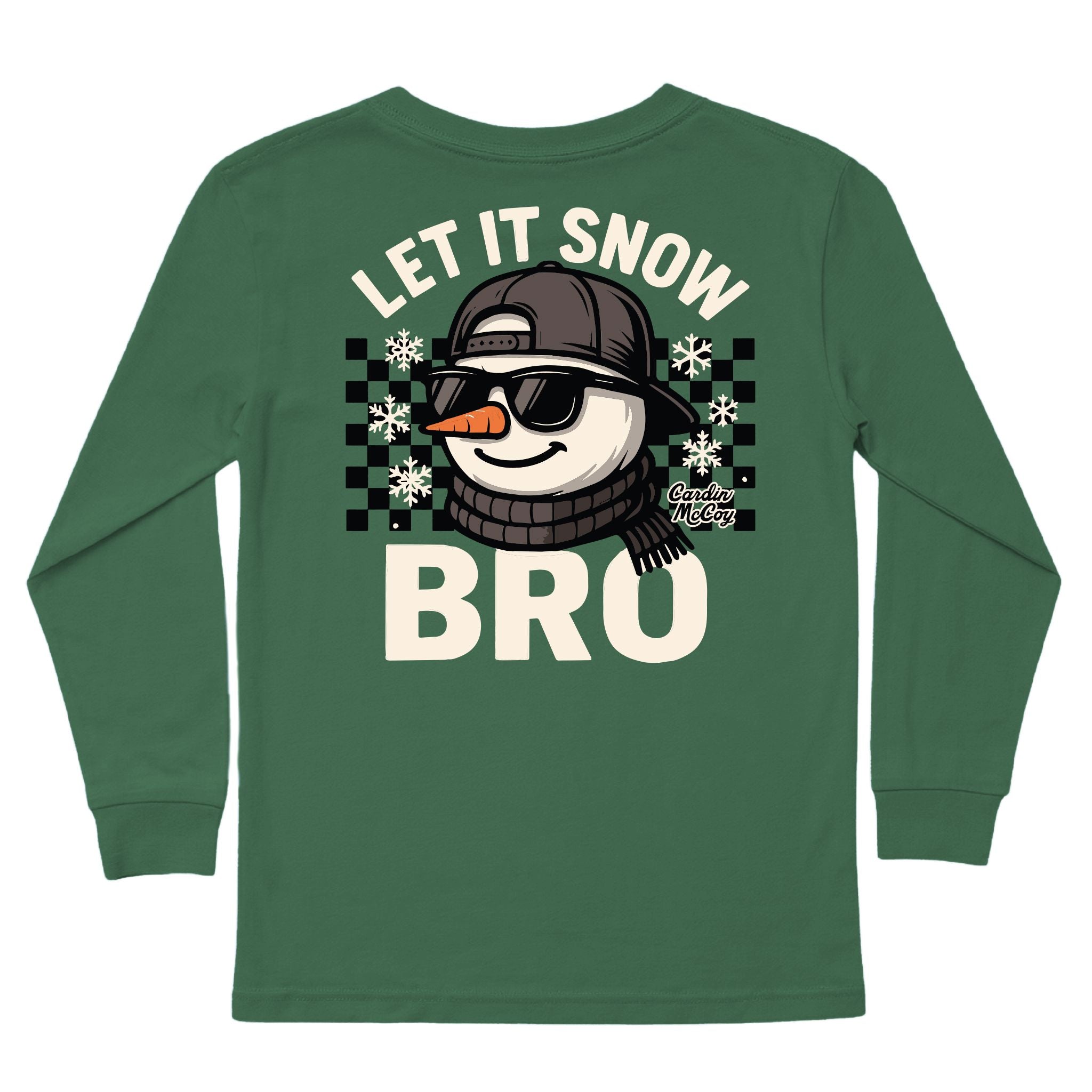 Kids' Let It Snow Bro Long-Sleeve Tee Long Sleeve T-Shirt Cardin McCoy Dark Olive XXS (2/3) Pocket