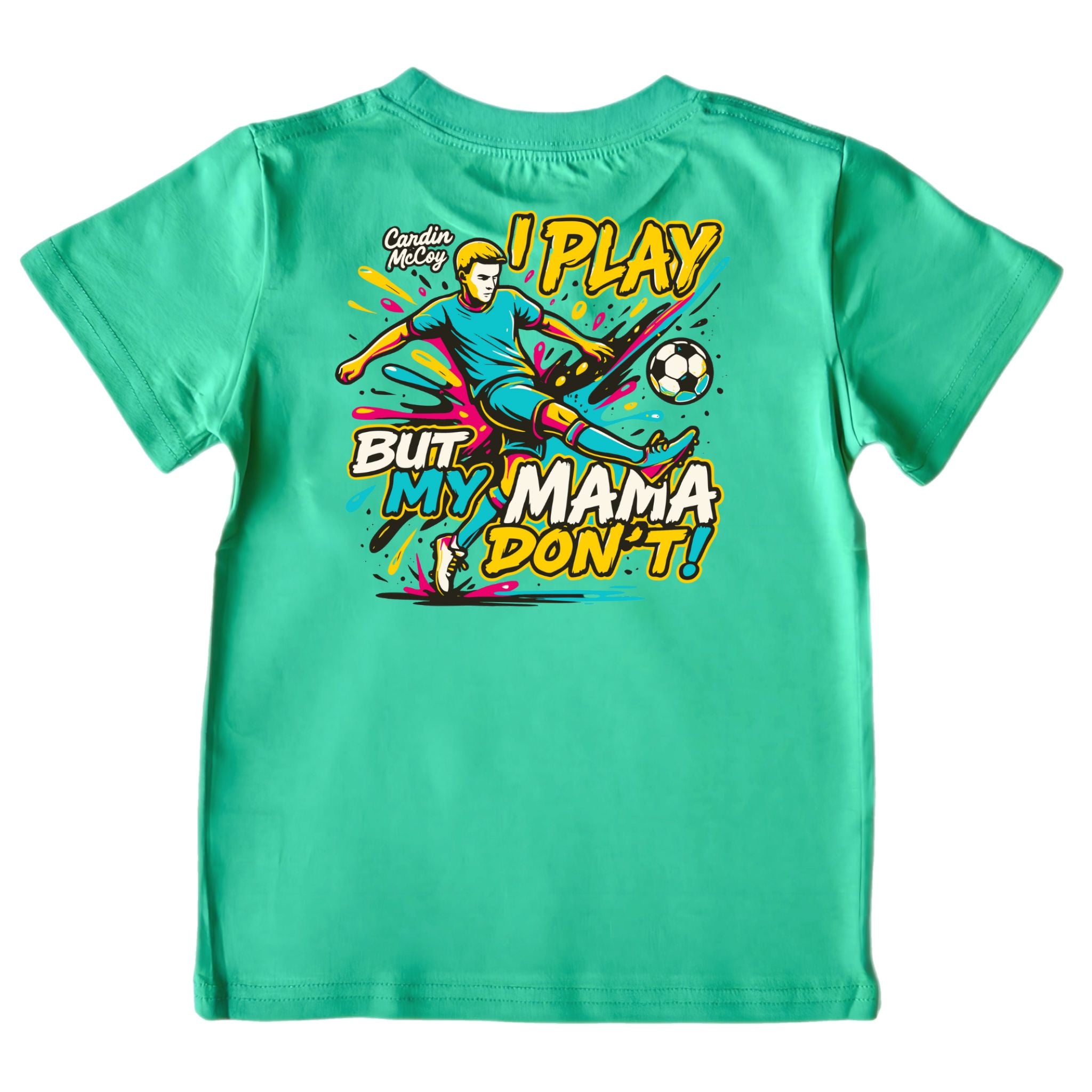 Kids' My Mama Don't Soccer Short-Sleeve Tee Short Sleeve T-Shirt Cardin McCoy Green XXS (2/3) Pocket