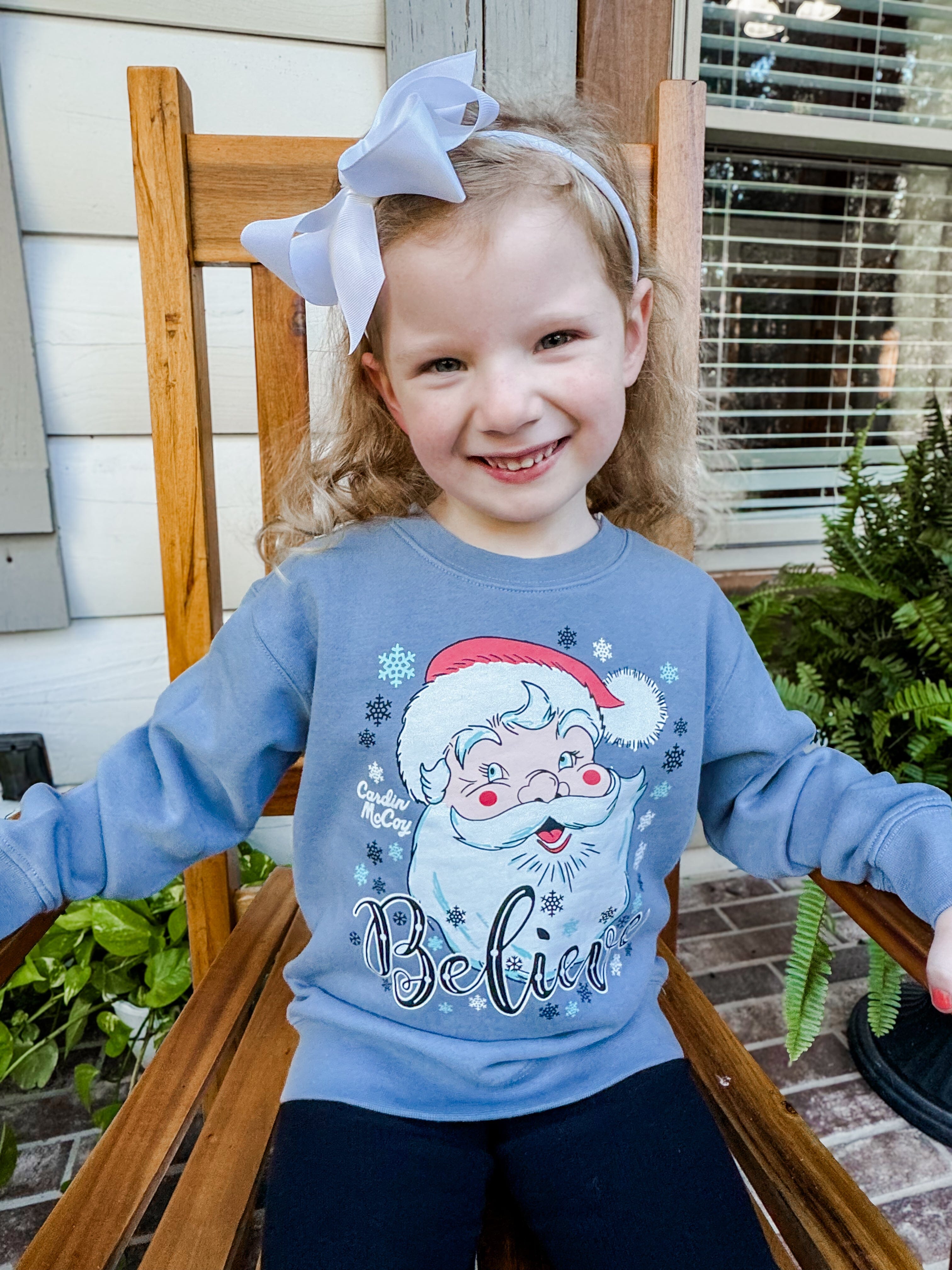 Kids' Santa Believe Front Crewneck Sweatshirt Sweatshirt Cardin McCoy