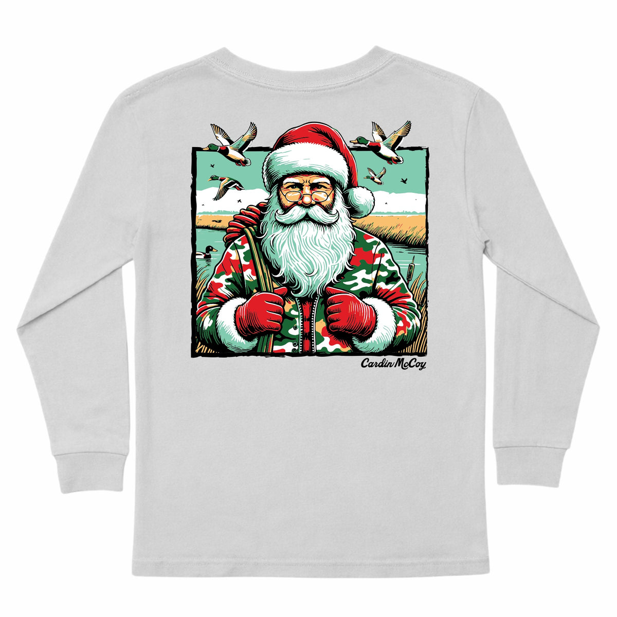 Kids' Duck Hunter Santa Long-Sleeve Tee