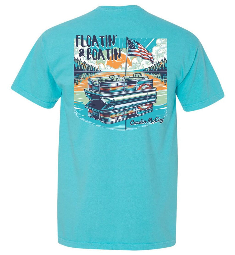 Adult Floatin' & Boatin' Short Sleeve Pocket Tee Short Sleeve T-Shirt Comfort Colors Sapphire S Pocket