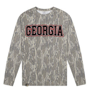 Adult Georgia Mossy Oak Bottomland Washed Out Long-Sleeve Tee Long Sleeve T-Shirt Mossy Oak Original Bottomland Adult Small Pocket