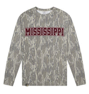 Adult Mississippi Mossy Oak Bottomland Washed Out Long-Sleeve Tee Long Sleeve T-Shirt Mossy Oak Original Bottomland Adult Small Pocket