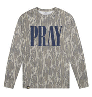 Adult Pray Mossy Oak Bottomland Washed Out Long-Sleeve Tee Long Sleeve T-Shirt Mossy Oak Original Bottomland Adult Small Pocket