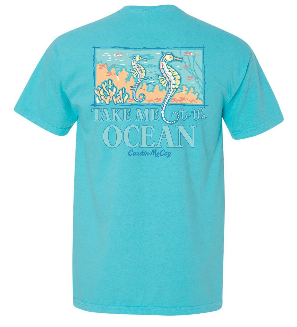 Adult Take Me to the Ocean Short Sleeve Pocket Tee Short Sleeve T-Shirt Comfort Colors Sapphire S Pocket