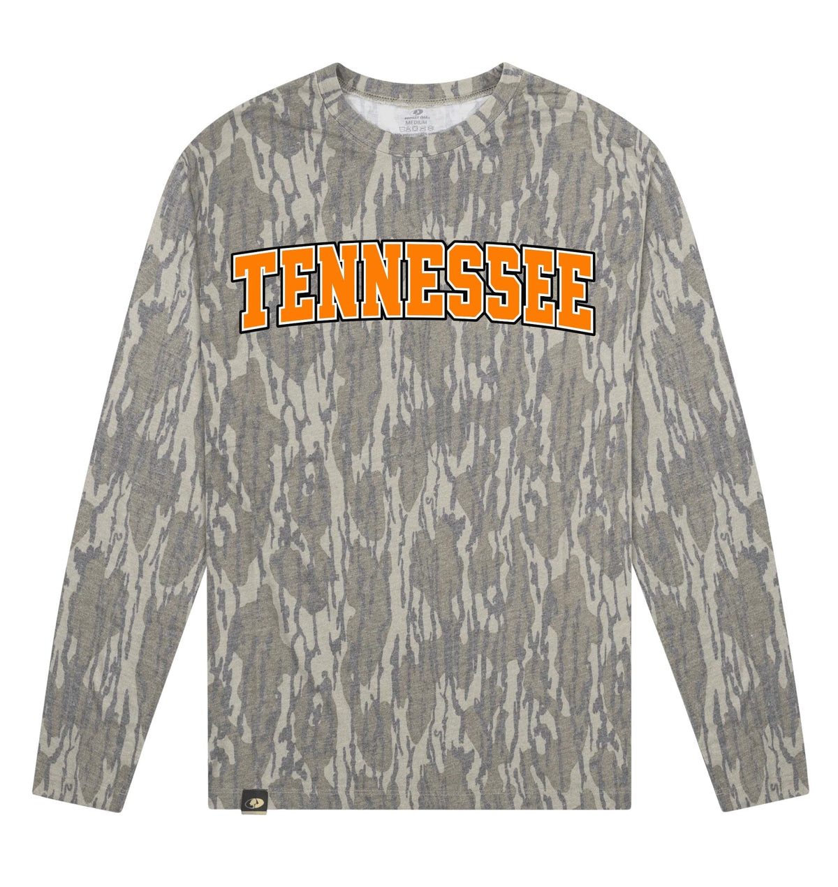Adult Tennessee Mossy Oak Bottomland Washed Out Long-Sleeve Tee Long Sleeve T-Shirt Mossy Oak Original Bottomland Adult Small Pocket