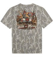 Adult Wild and Merry Mossy Oak Bottomland Washed Out Short-Sleeve Tee Short Sleeve T-Shirt Mossy Oak Original Bottomland Adult Small Pocket
