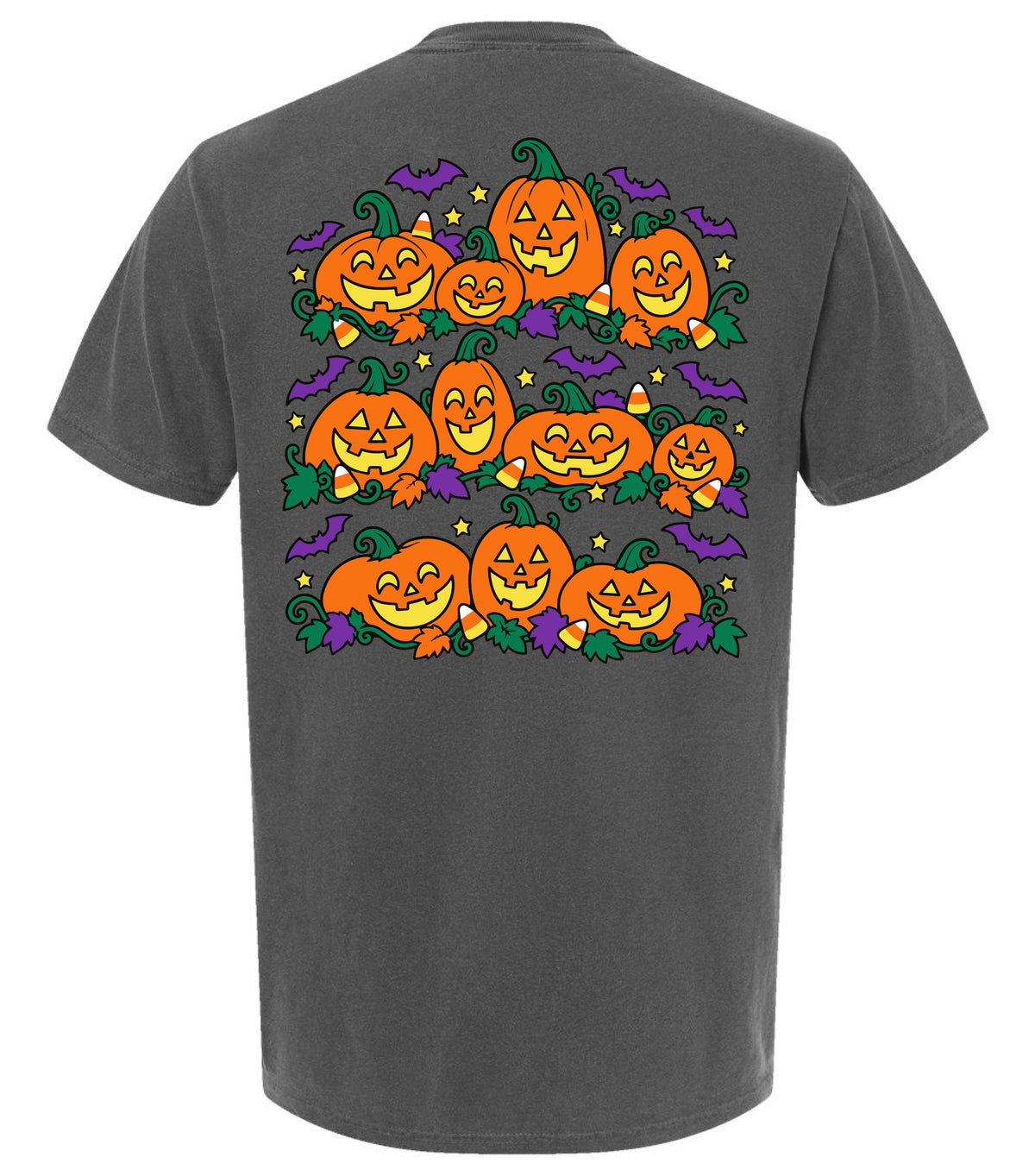 Adults' 90's Pumpkin Short-Sleeve Tee Short Sleeve T-Shirt Comfort Colors Pepper Adult Small Pocket