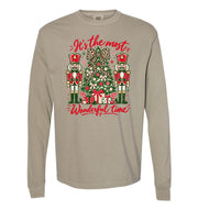 Adults' Wonderful Time Long-Sleeve Tee Long Sleeve T-Shirt Comfort Colors Sandstone Adult Small Pocket
