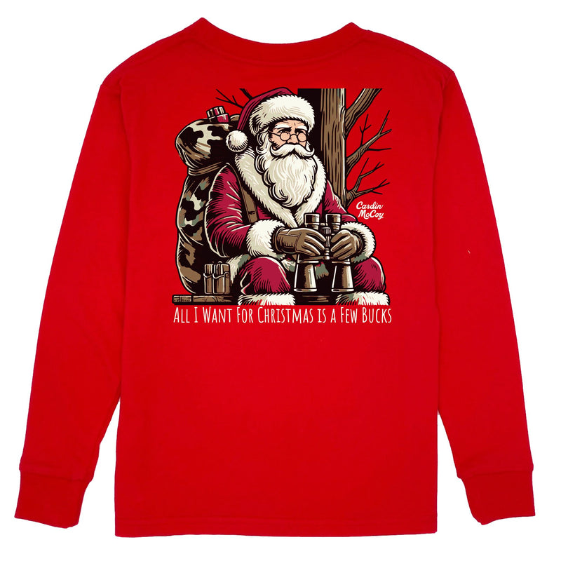 Boys' A Few Bucks Long-Sleeve Tee Long Sleeve T-Shirt Cardin McCoy Red XXS (2/3) Pocket