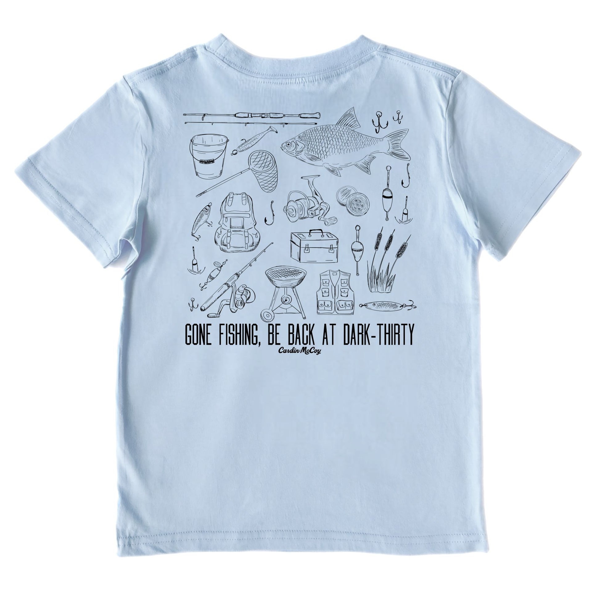 Boys' Back At Dark Thirty Performance Short-Sleeve Tee Short Sleeve T-Shirt Cardin McCoy Blue Sky XXS (2/3) No Pocket