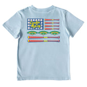 Boys' Baseball Flag Performance Short-Sleeve Tee Short Sleeve T-Shirt Cardin McCoy Blue Sky XXS (2/3) Performance