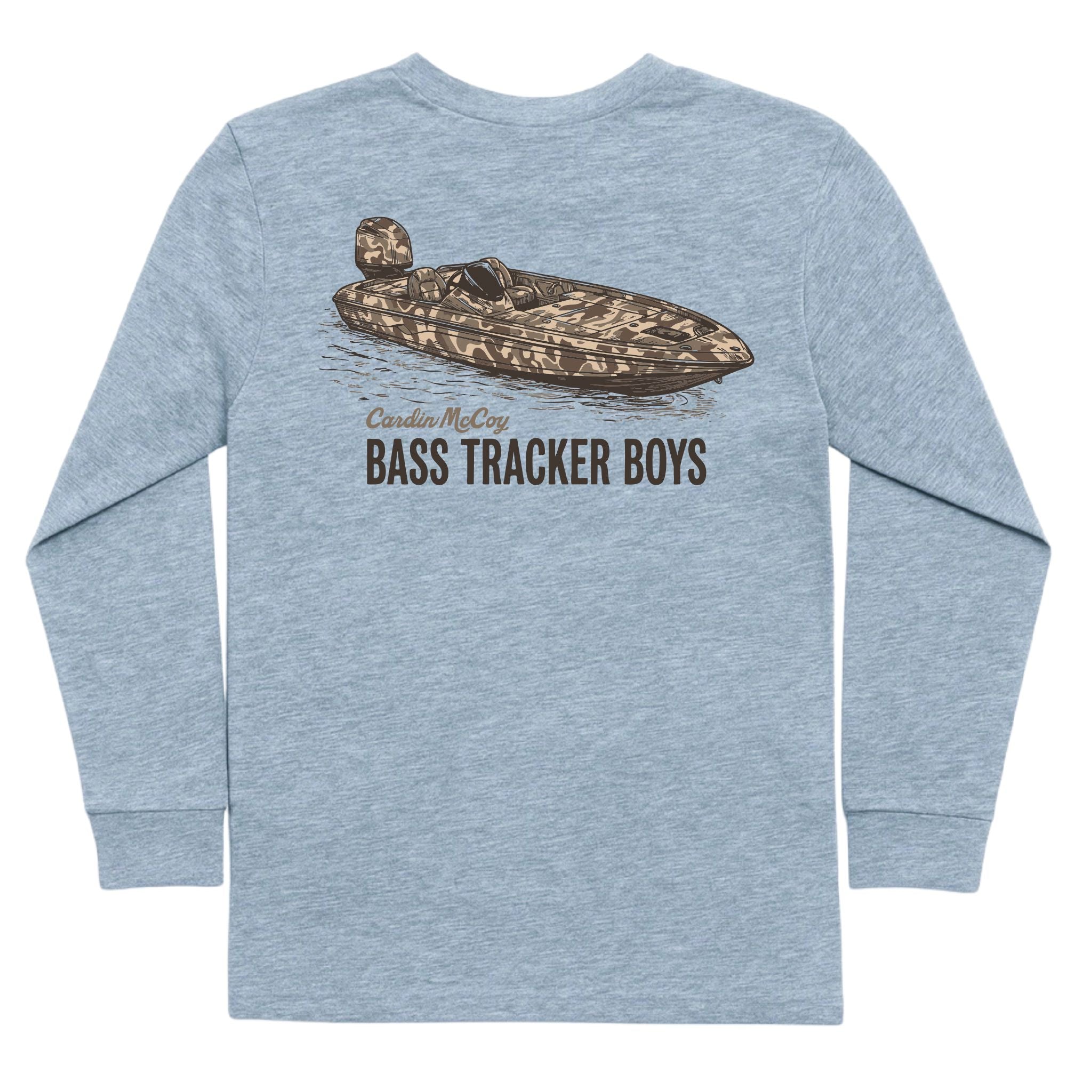 Boys' Bass Tracker Boys Long-Sleeve Tee Long Sleeve T-Shirt Cardin McCoy Heather Gray XXS (2/3) Pocket