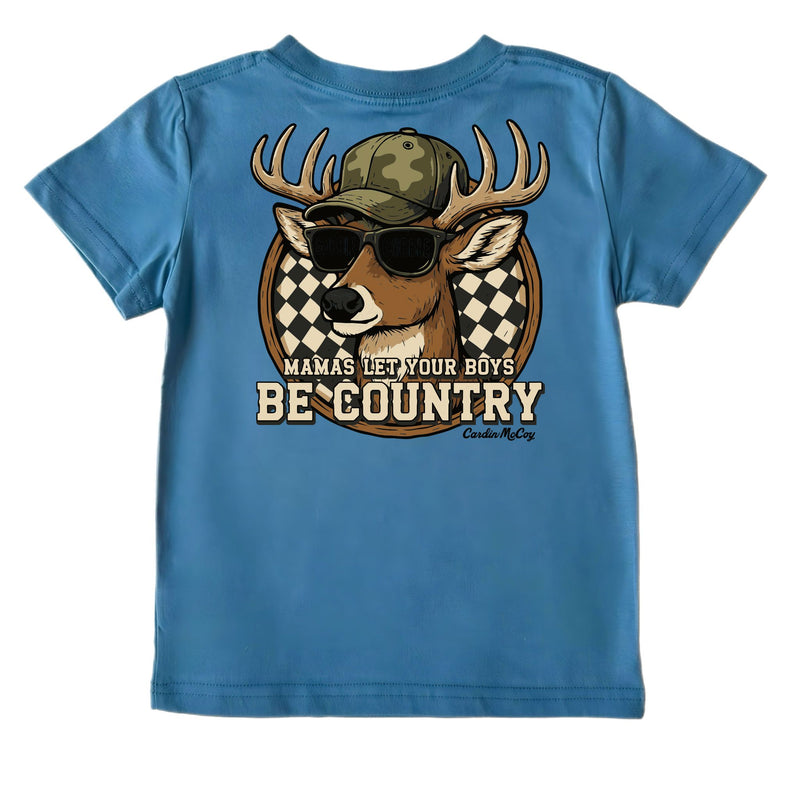 Boys' Be Country Short-Sleeve Tee Short Sleeve T-Shirt Cardin McCoy Blue XXS (2/3) No Pocket