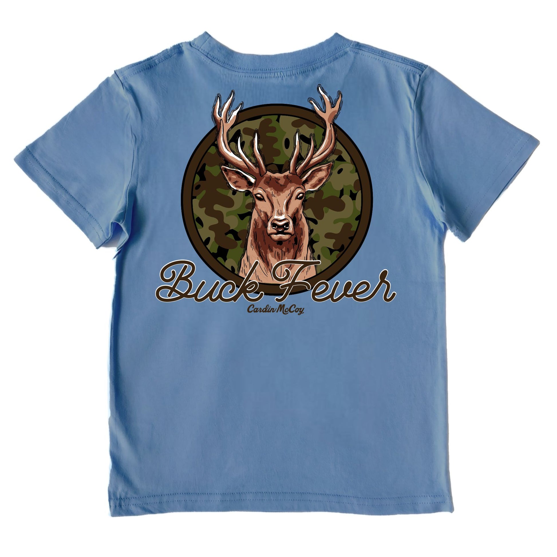 Boys' Buck Fever Performance Short-Sleeve Tee Short Sleeve T-Shirt Cardin McCoy Captain Blue XXS (2/3) Pocket