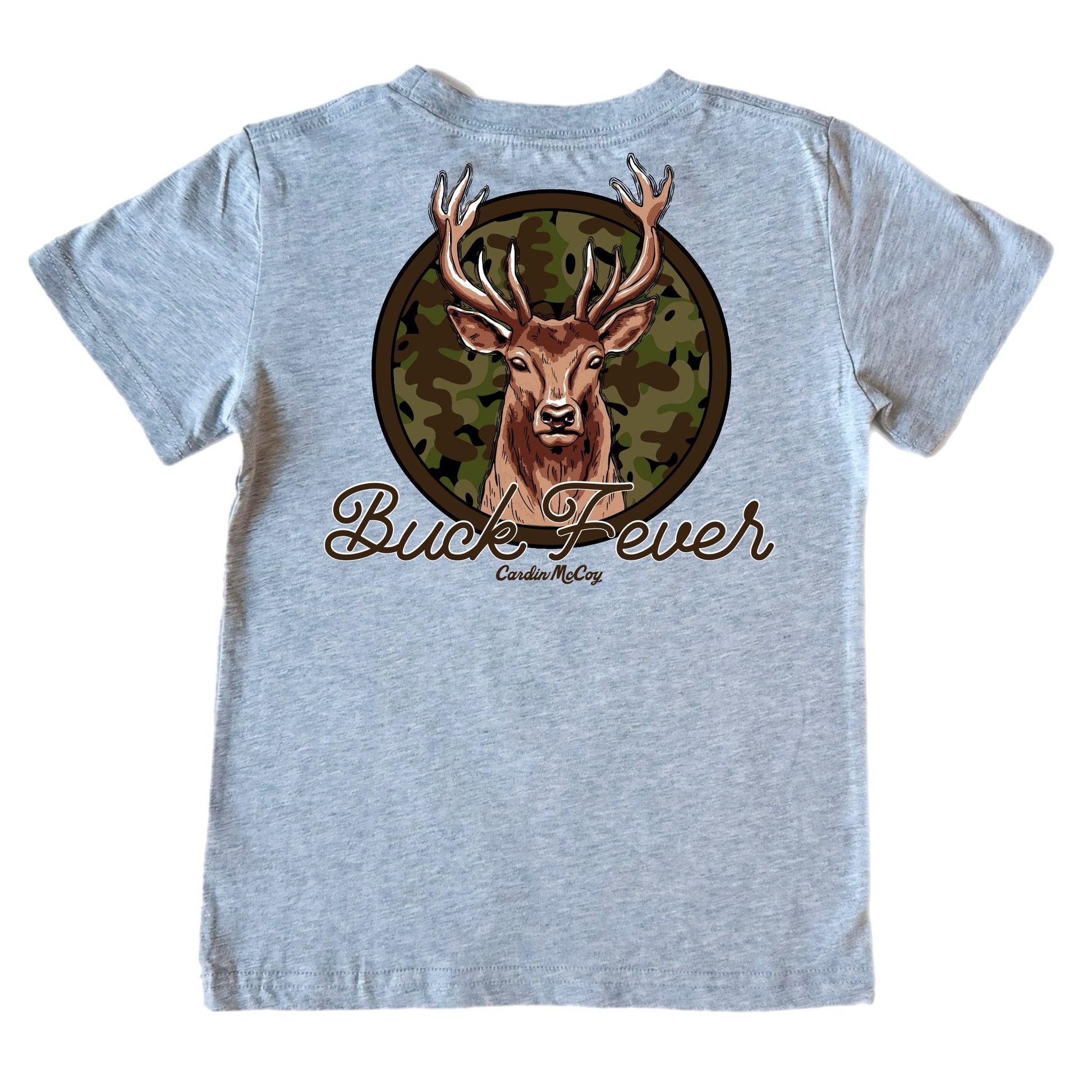 Boys' Buck Fever Short-Sleeve Tee Short Sleeve T-Shirt Cardin McCoy Heather Gray XXS (2/3) Pocket