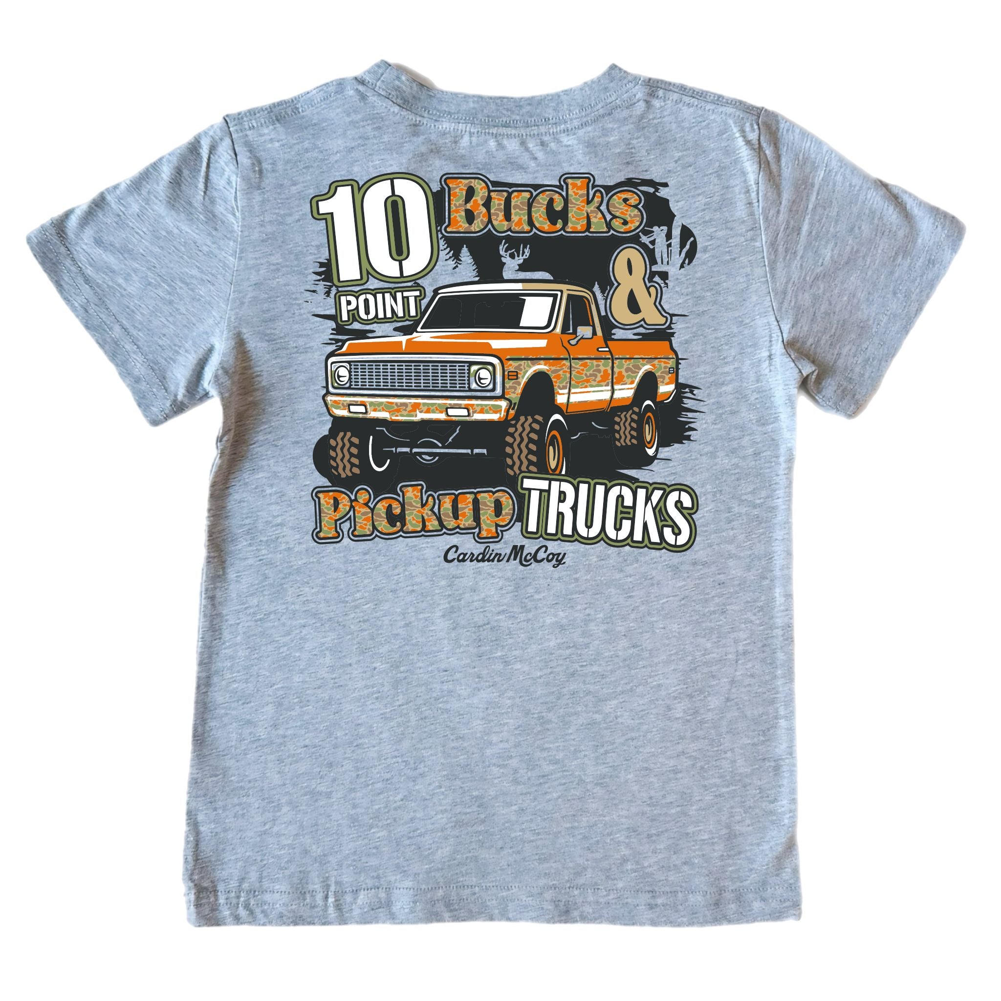 Boys' Bucks & Pickup Trucks Short-Sleeve Tee Short Sleeve T-Shirt Cardin McCoy Heather Gray XXS (2/3) Pocket