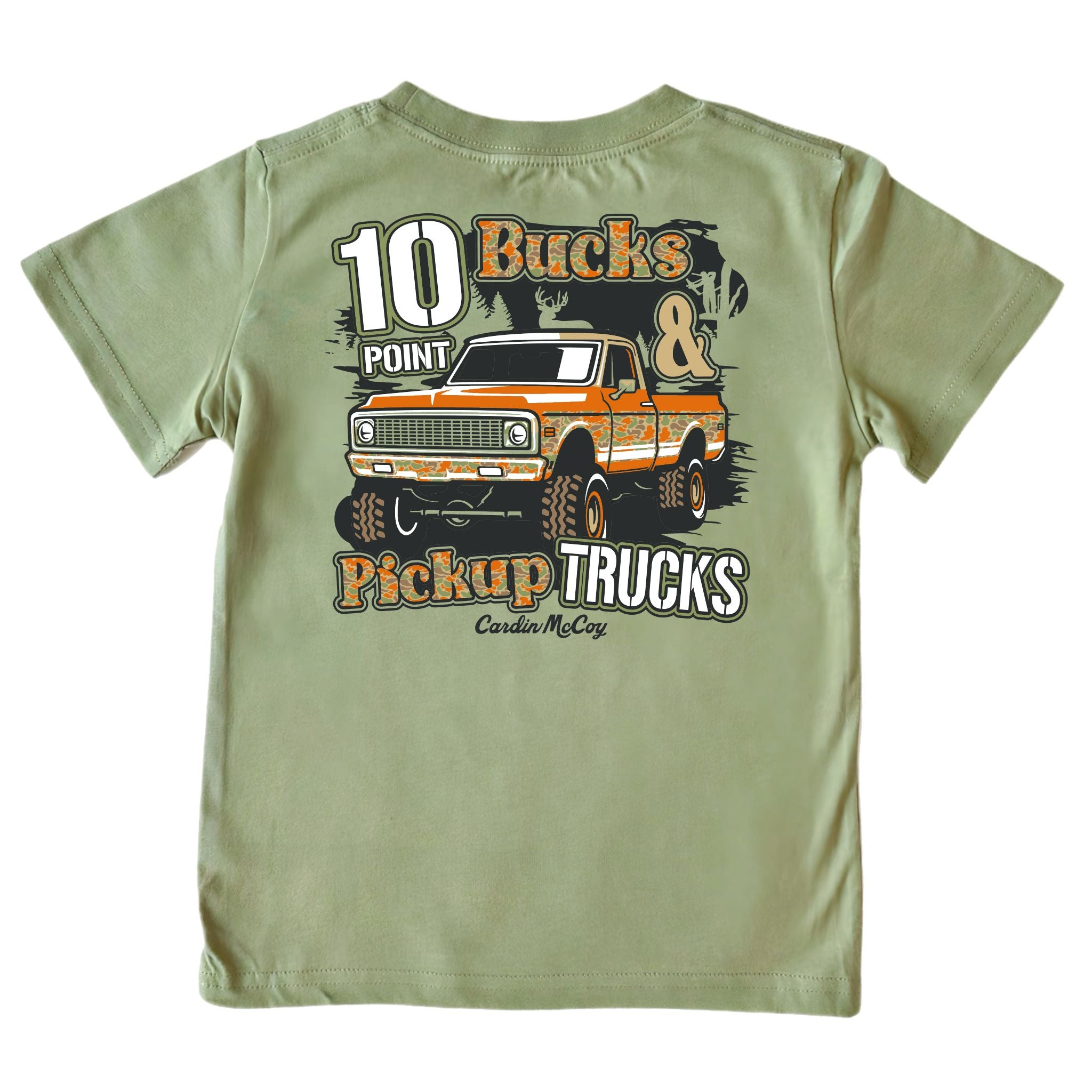 Boys' Bucks & Pickup Trucks Short-Sleeve Tee Short Sleeve T-Shirt Cardin McCoy Light Olive XXS (2/3) Pocket