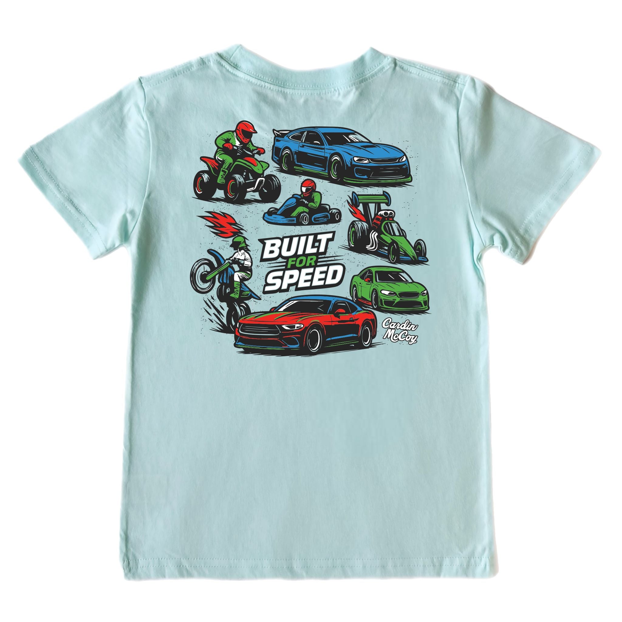 Boys' Built For Speed Short-Sleeve Tee Short Sleeve T-Shirt Cardin McCoy Blue Mint XXS (2/3) Pocket