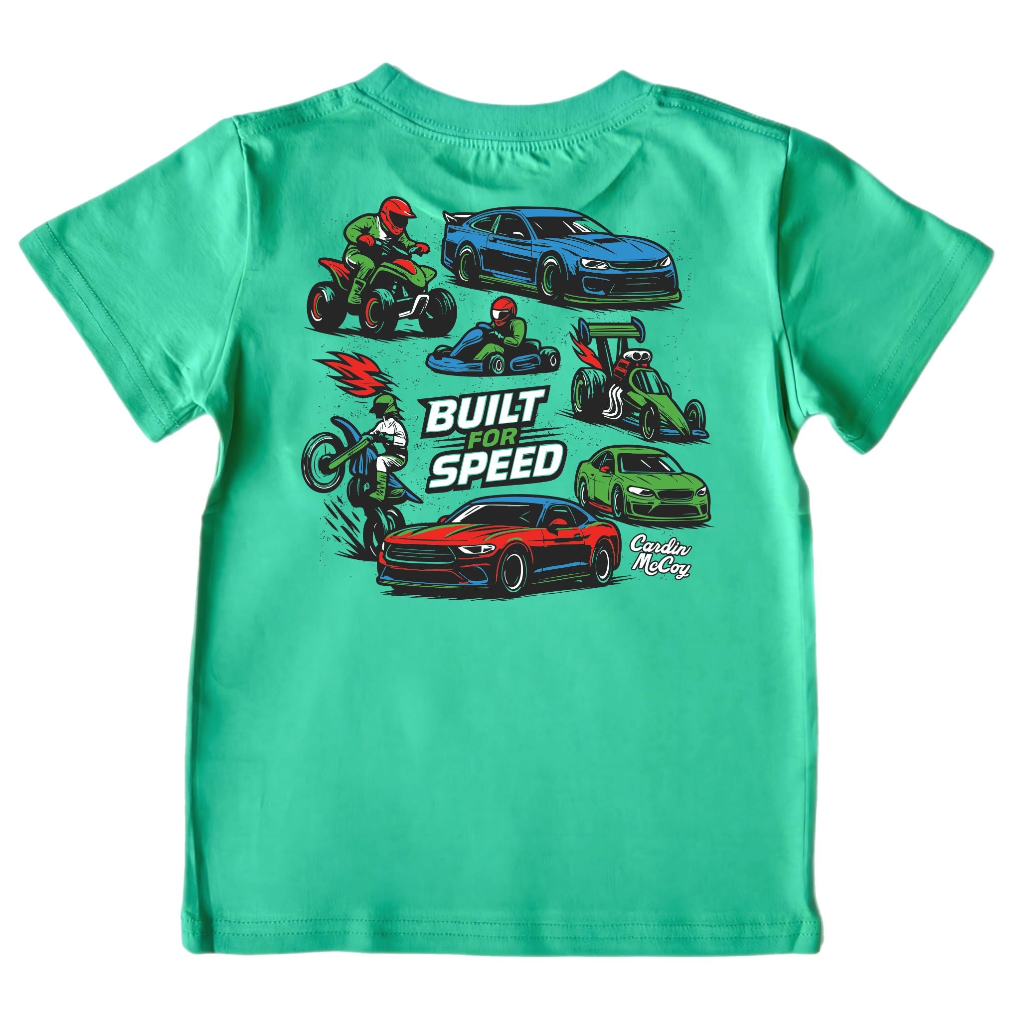 Boys' Built For Speed Short-Sleeve Tee Short Sleeve T-Shirt Cardin McCoy Green XXS (2/3) Pocket