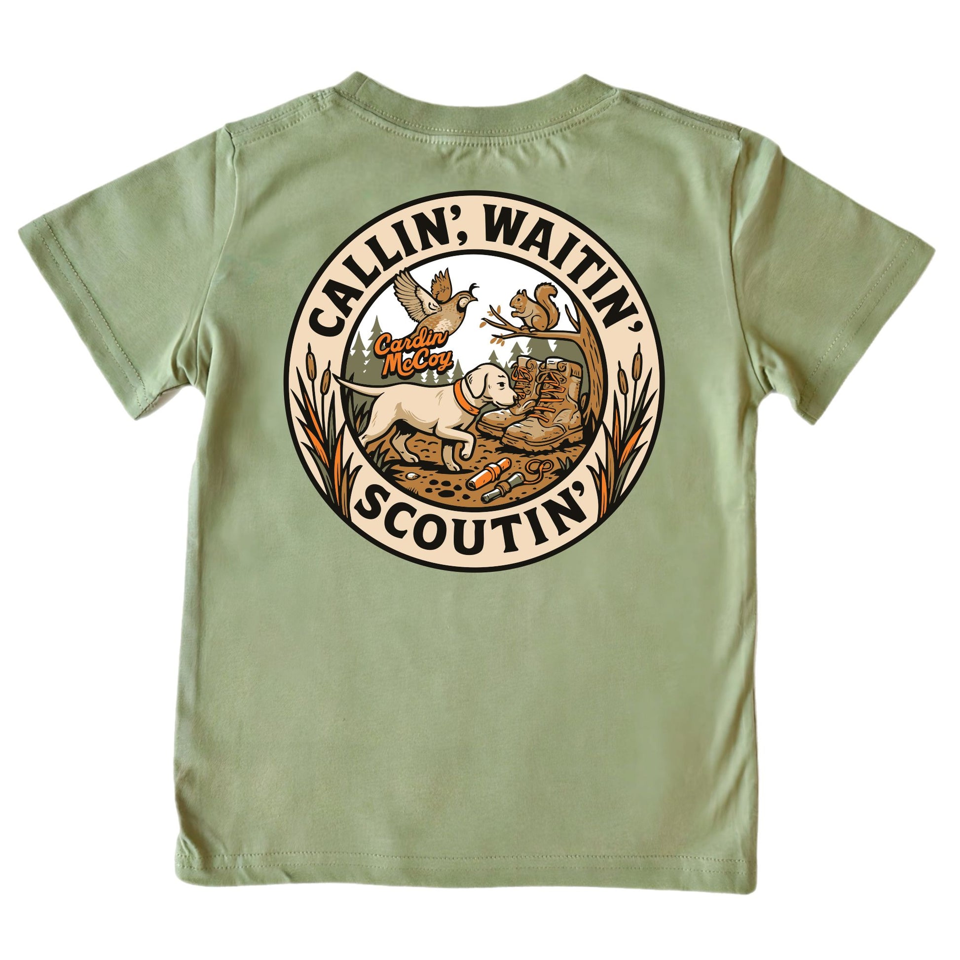 Boys' Callin' Waitin' Scoutin' Short-Sleeve Tee Short Sleeve T-Shirt Cardin McCoy Light Olive XXS (2/3) Pocket