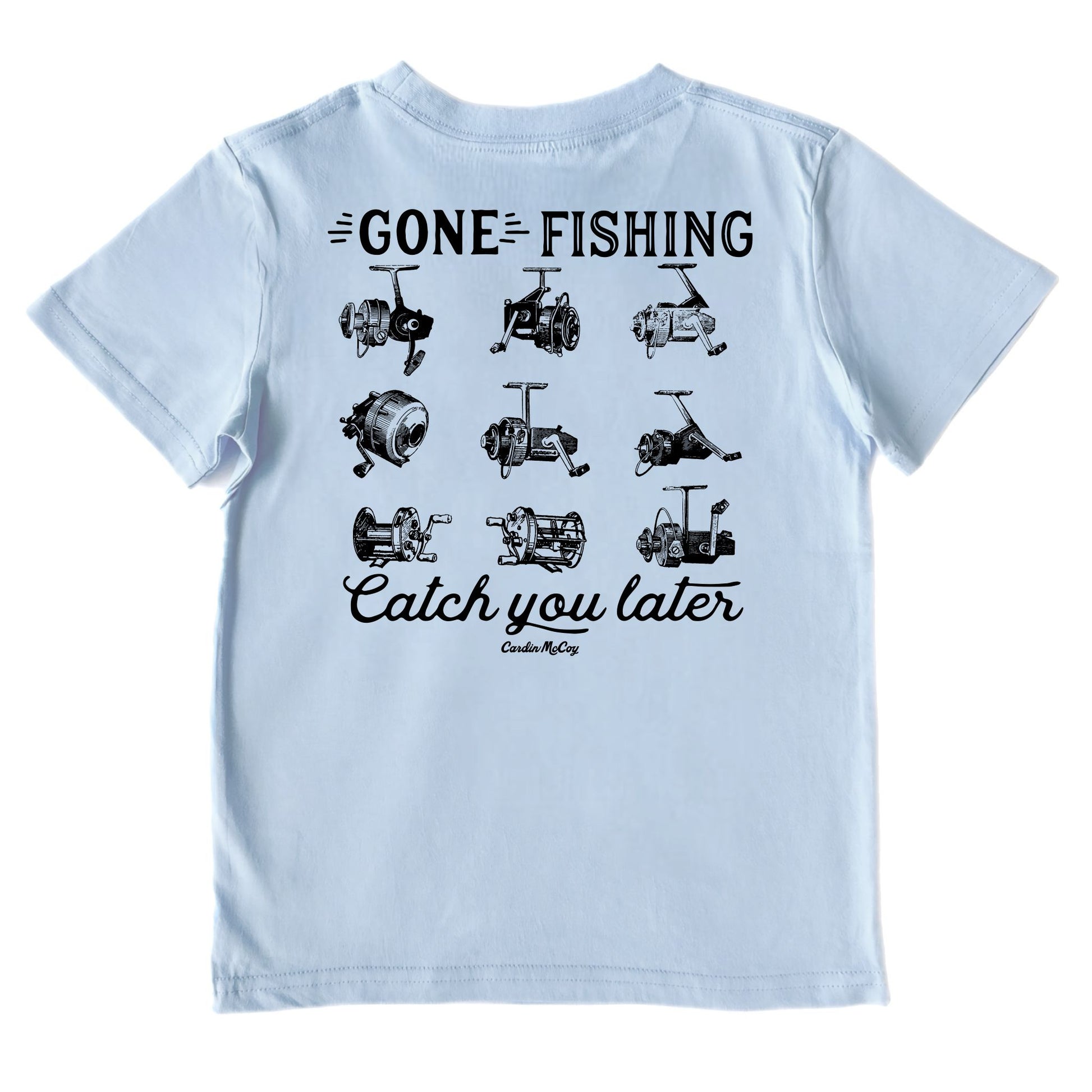 Boys' Catch You Later (Reels) Performance Short-Sleeve Tee Short Sleeve T-Shirt Cardin McCoy Blue Sky XXS (2/3) No Pocket