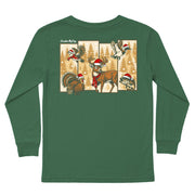 Boys' Christmas Hunting Grid Long-Sleeve Tee Long Sleeve T-Shirt Cardin McCoy Dark Olive XXS (2/3) Pocket