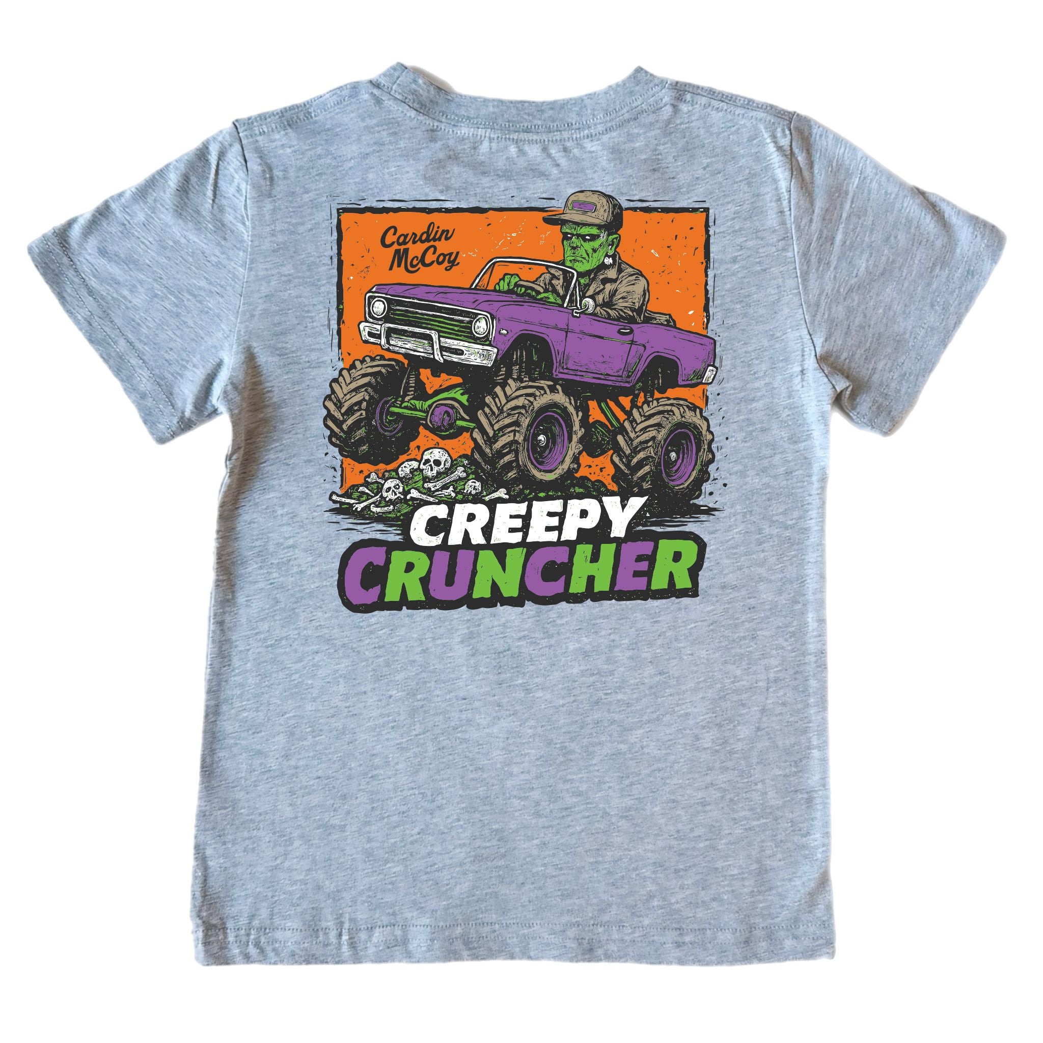 Boys' Creepy Cruncher Short-Sleeve Tee Short Sleeve T-Shirt Cardin McCoy Heather Gray XXS (2/3) Pocket