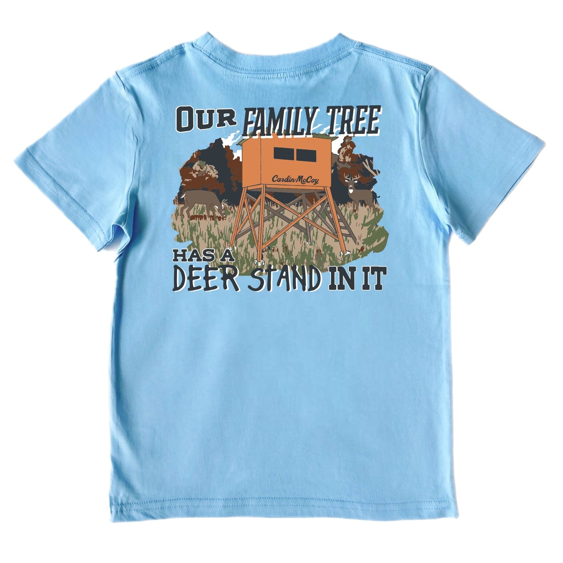 Boys' Family Tree Deer Stand Short-Sleeve Tee Short Sleeve T-Shirt Cardin McCoy Light Blue XXS (2/3) No Pocket