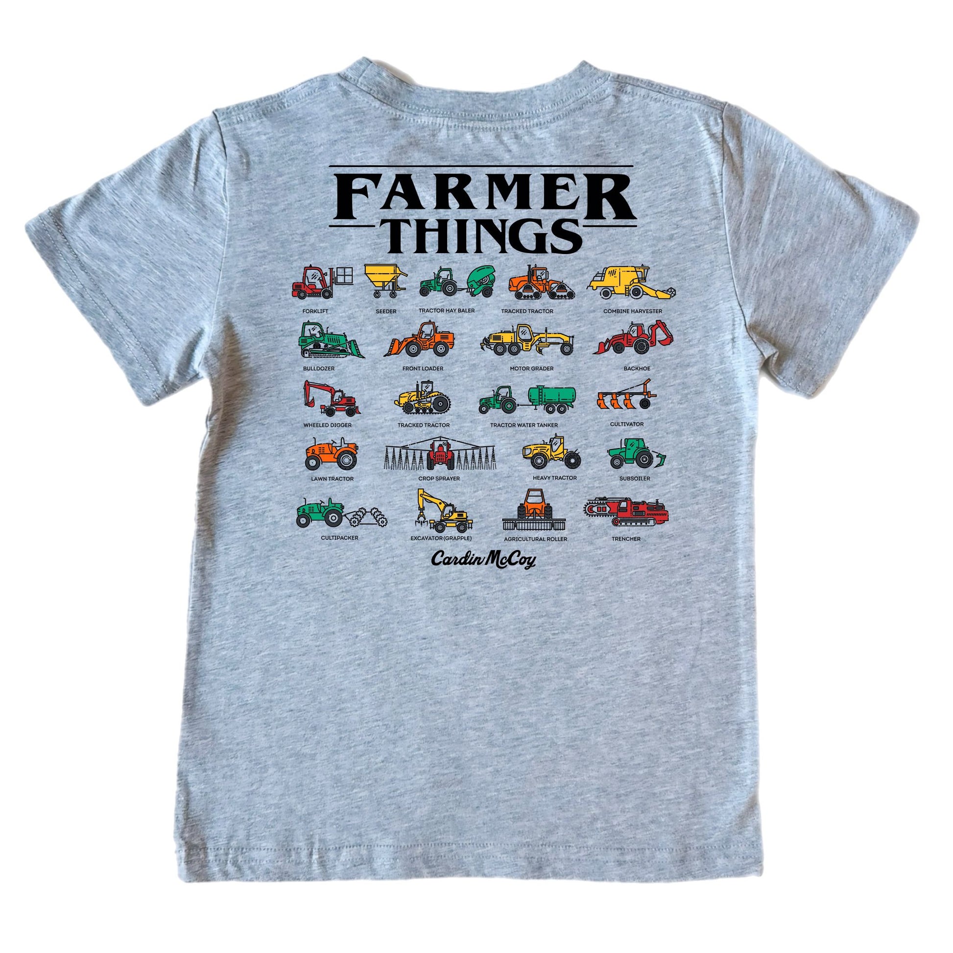Boys' Farmer Things Short-Sleeve Tee Short Sleeve T-Shirt Cardin McCoy Heather Gray XXS (2/3) No Pocket