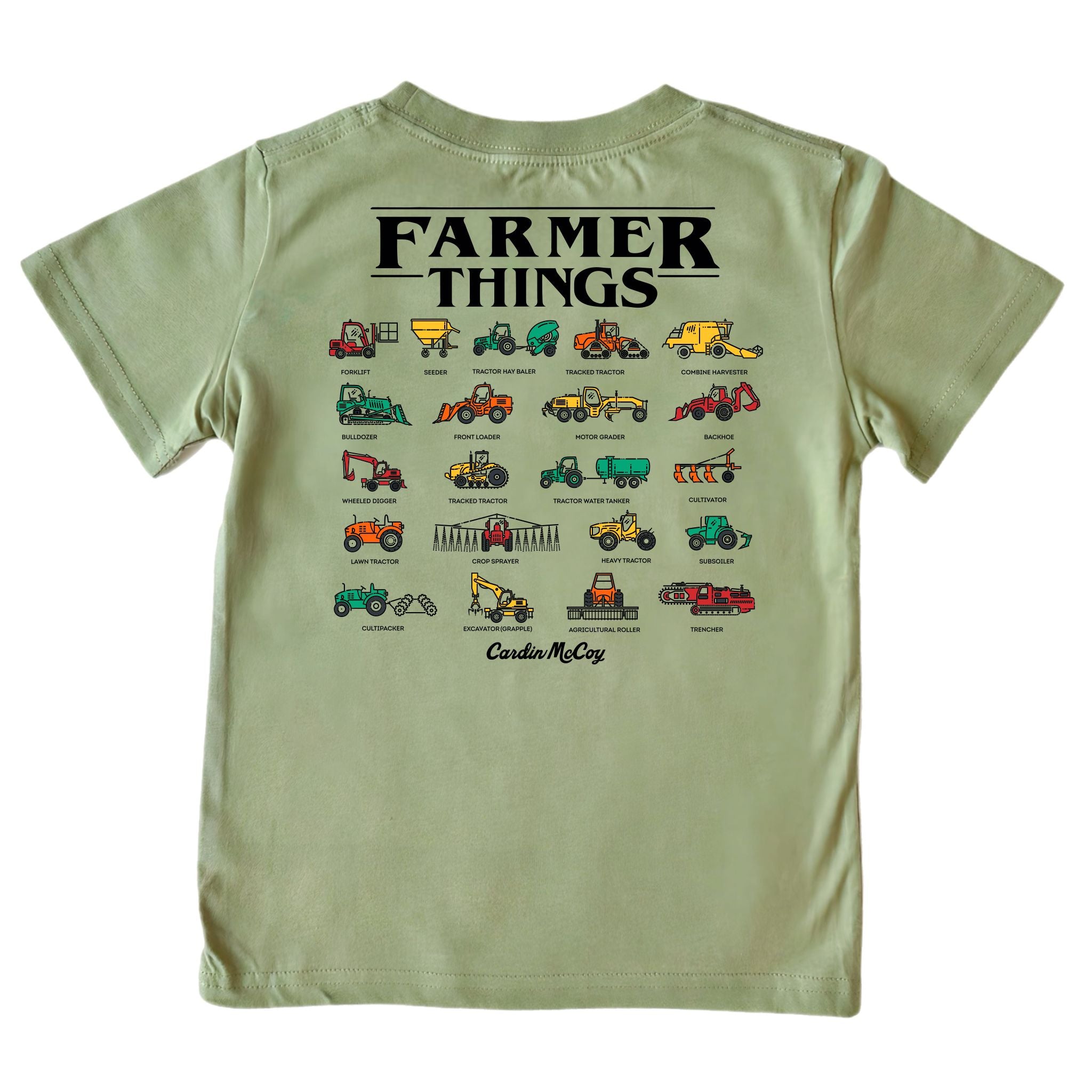 Boys' Farmer Things Short-Sleeve Tee Short Sleeve T-Shirt Cardin McCoy Light Olive XXS (2/3) No Pocket