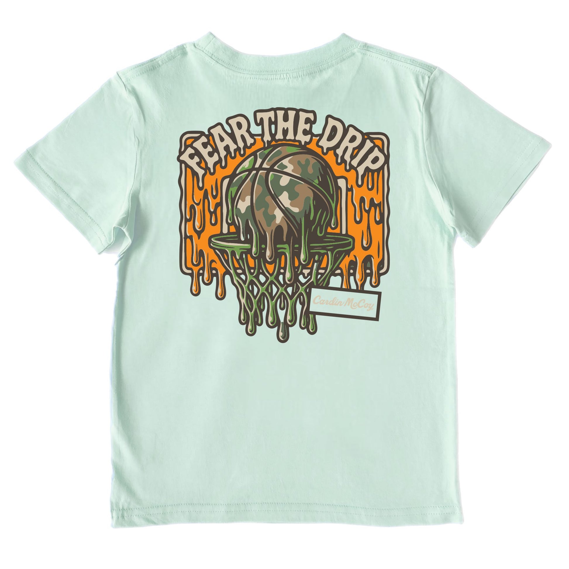 Boys' Fear the Drip Basketball Performance Short-Sleeve Tee Short Sleeve T-Shirt Cardin McCoy Surf Spray XXS (2/3) No Pocket