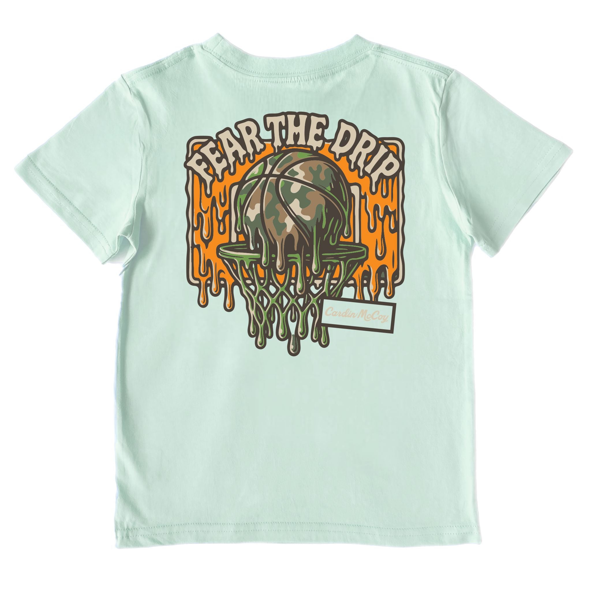 Boys' Fear the Drip Basketball Performance Short-Sleeve Tee Short Sleeve T-Shirt Cardin McCoy Surf Spray XXS (2/3) No Pocket