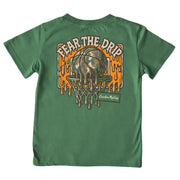 Boys' Fear the Drip Basketball Short-Sleeve Tee Short Sleeve T-Shirt Cardin McCoy Dark Olive XXS (2/3) Pocket
