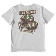 Boys' Fear the Drip Football Performance Short-Sleeve Tee Short Sleeve T-Shirt Cardin McCoy Gray Mist XXS (2/3) No Pocket