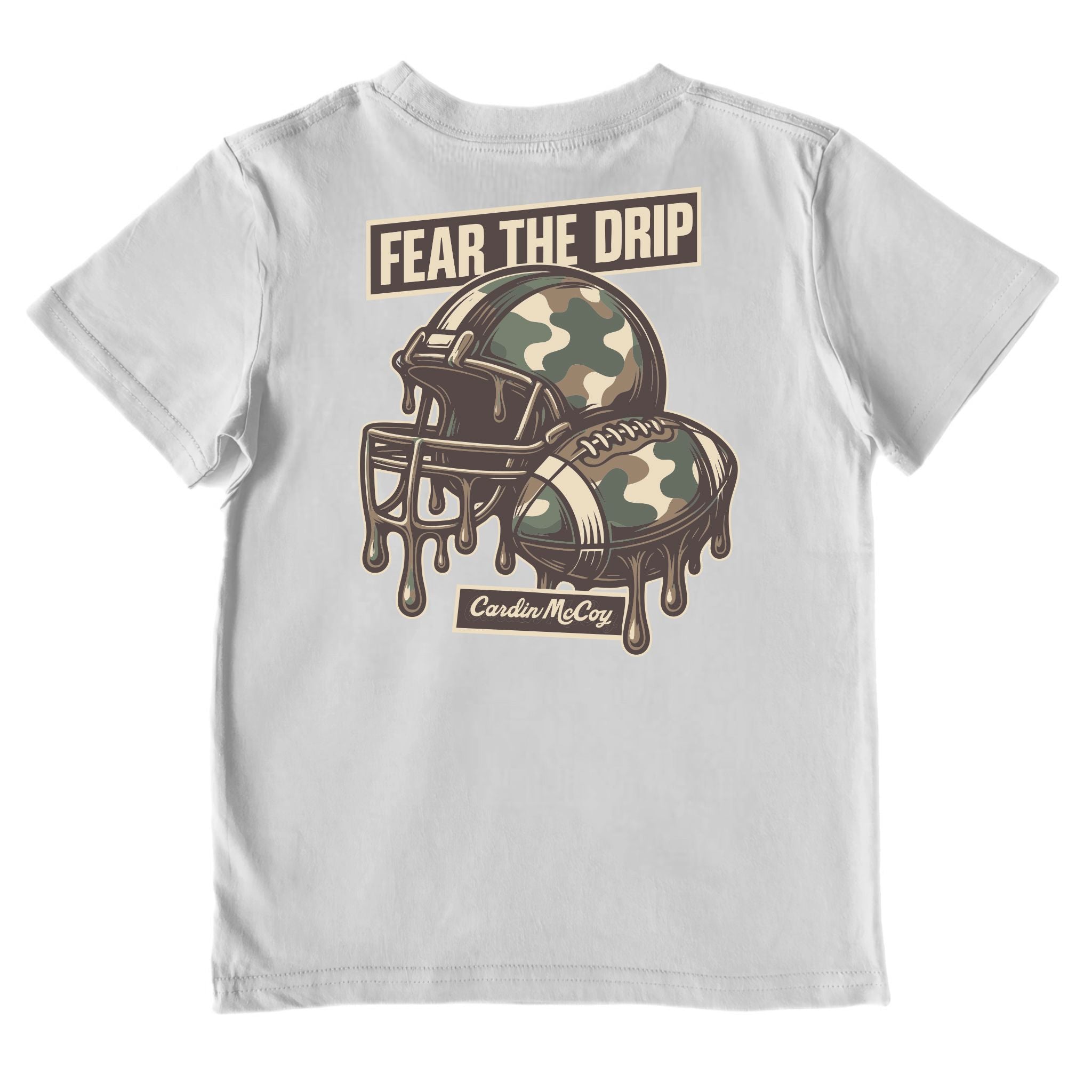 Boys' Fear the Drip Football Performance Short-Sleeve Tee Short Sleeve T-Shirt Cardin McCoy Gray Mist XXS (2/3) No Pocket