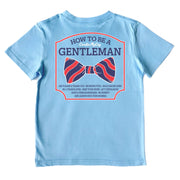 Boys' How To Be A Gentleman Short-Sleeve Tee Short Sleeve T-Shirt Cardin McCoy Light Blue XXS (2/3) No Pocket