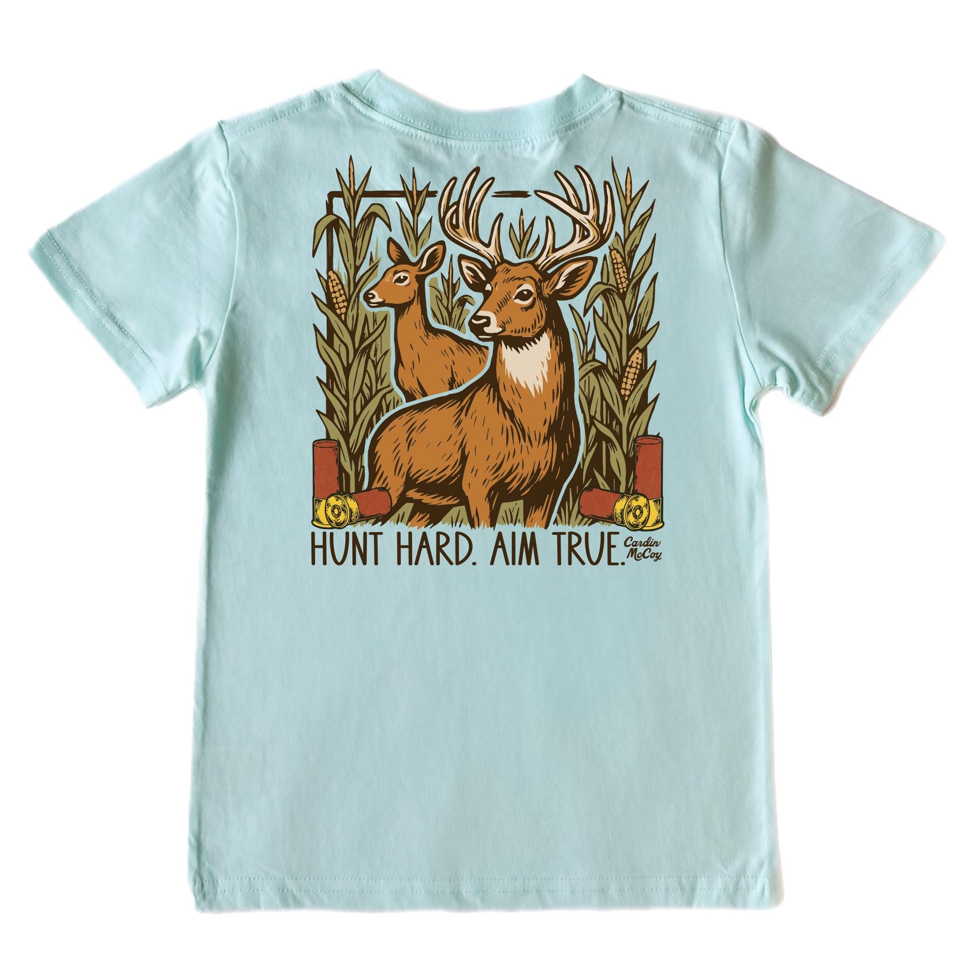 Boys' Hunt Hard Aim True Short-Sleeve Tee Short Sleeve T-Shirt Cardin McCoy Blue Mint XXS (2/3) Pocket