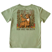 Boys' Hunt Hard Aim True Short-Sleeve Tee Short Sleeve T-Shirt Cardin McCoy Light Olive XXS (2/3) Pocket