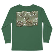 Boys' Hunting Grid Long-Sleeve Tee Long Sleeve T-Shirt Cardin McCoy Dark Olive XXS (2/3) Pocket