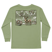 Boys' Hunting Grid Long-Sleeve Tee Long Sleeve T-Shirt Cardin McCoy Light Olive XXS (2/3) Pocket