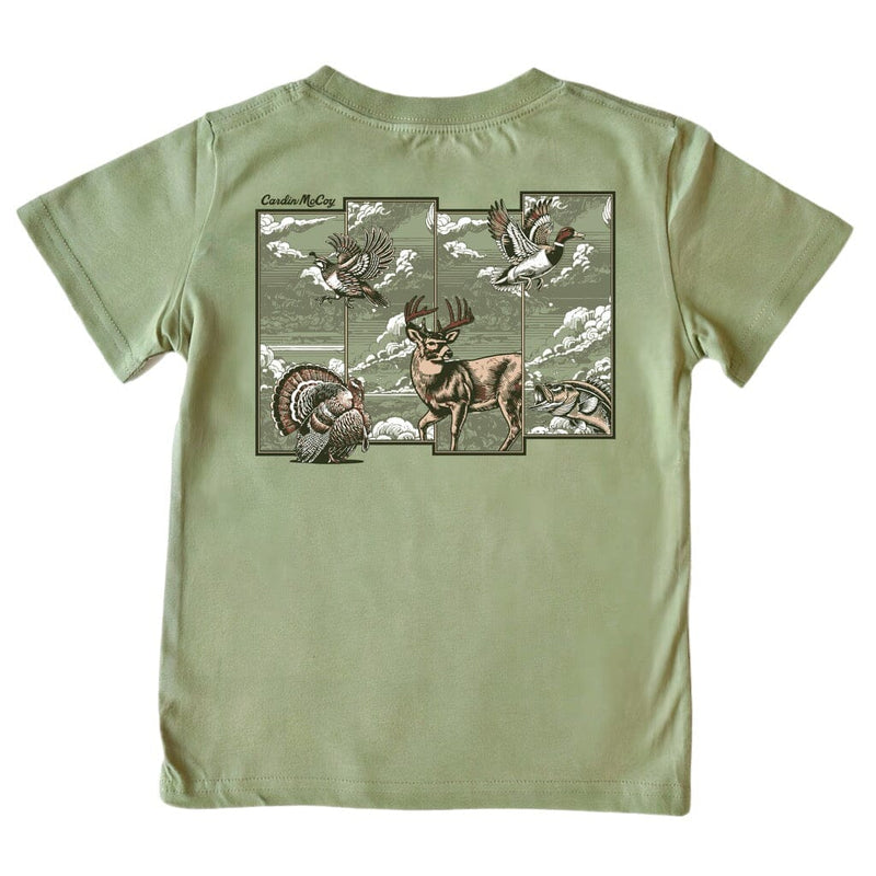 Boys' Hunting Grid Short-Sleeve Tee Short Sleeve T-Shirt Cardin McCoy Light Olive XXS (2/3) Pocket
