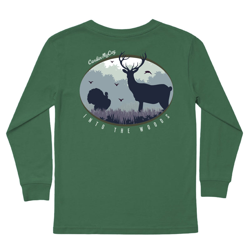 Boys' Into The Woods Long-Sleeve Tee Long Sleeve T-Shirt Cardin McCoy Dark Olive XXS (2/3) Pocket